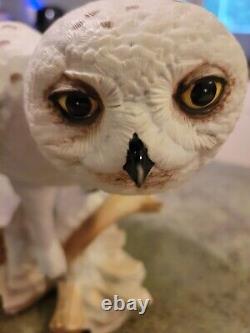 Vintage 1989 Beautiful Lifelike Porcelain SNOWY OWL Figurine Franklin Mint 8.75