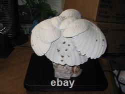 Vintage 1989 Franklin Mint Snowy White Owl Hand Painted Porcelain Sculpture