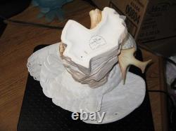 Vintage 1989 Franklin Mint Snowy White Owl Hand Painted Porcelain Sculpture