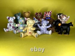 Vintage 1990s Franklin Mint Porcelain Lot of 14 Vintage Limited Edition Bears