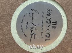 Vintage Fine Porcelain Franklin Mint Table Lamp The Snowy Owl By Raymond Watson