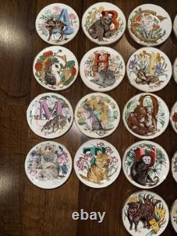Vintage Franklin Mint Animal Alphabet 26 Full Set Mini Plates Collection 1983