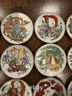Vintage Franklin Mint Animal Alphabet 26 Full Set Mini Plates Collection 1983