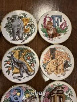 Vintage Franklin Mint Animal Alphabet 26 Full Set Mini Plates Collection 1983