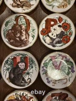 Vintage Franklin Mint Animal Alphabet 26 Full Set Mini Plates Collection 1983