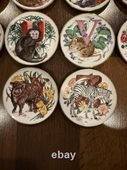 Vintage Franklin Mint Animal Alphabet 26 Full Set Mini Plates Collection 1983