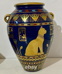 Vintage Franklin Mint Art Pottery Vase The Golden Vase Of Bast BRAND NEW