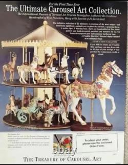 Vintage Franklin Mint Carousel Of The Horses 2-Tiered Rotating With 24 Pieces