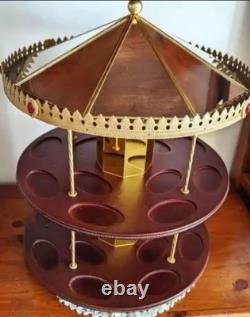 Vintage Franklin Mint Carousel Of The Horses 2-Tiered Rotating With 24 Pieces