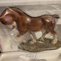 Vintage Franklin Mint Fine Porcelain CLYDESDALE Horse Equine Model Statue Art MI