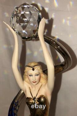 Vintage Franklin Mint Galaxy in Gold Art Deco Porcelain Lady Figurine 14