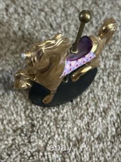 Vintage Franklin Mint Golden Carousel With Display Stand. Various Animals