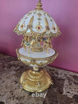 Vintage Franklin Mint House of Faberge Imperial Carousel Egg Musical