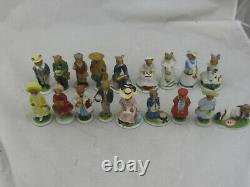 Vintage Franklin Mint Lot of 18 Different Woodmouse Figurines 1985 FP Collection