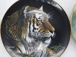 Vintage Franklin Mint Lot-of-8 Limited Edition Collector Tiger Porcelain Plates