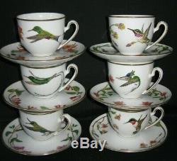 Vintage Franklin Mint Porcelain Hummingbirds of the World Tea Cup & Saucer Sets