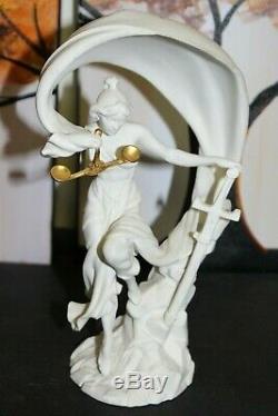 Vintage Franklin Mint Porcelain Justice Figurine, 24k Gold Leaf