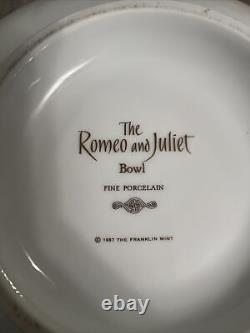 Vintage Franklin Mint ROMEO And JULIET William Shakespeare Porcelain Bowl Sj3j