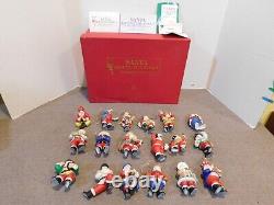 Vintage Franklin Mint Santa Around the World Ornaments Set of 18 Original Box