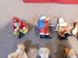 Vintage Franklin Mint Santa Around the World Ornaments Set of 18 Original Box