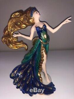 Vintage Franklin Mint Spirit Of A New Dawn Lady Woman Peacock Porcelain Figurine