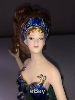 Vintage Franklin Mint Spirit Of A New Dawn Lady Woman Peacock Porcelain Figurine