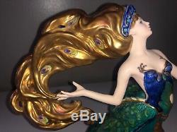 Vintage Franklin Mint Spirit Of A New Dawn Lady Woman Peacock Porcelain Figurine