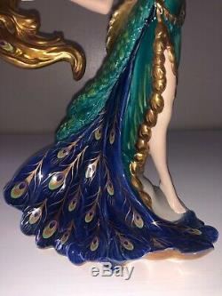 Vintage Franklin Mint Spirit Of A New Dawn Lady Woman Peacock Porcelain Figurine