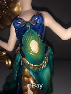 Vintage Franklin Mint Spirit Of A New Dawn Lady Woman Peacock Porcelain Figurine