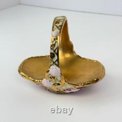 Vintage Franklin Mint Summer Egg Basket with 9 Fabrege Design Eggs Gold Accent