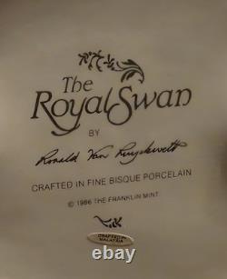 Vintage Franklin Mint The Royal Swan Sculpture 1986 Ronald Van Ruyckevelt
