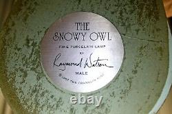 Vintage Franklin Mint The Snowy Owl Fine Porcelain Table Lamp by Raymond Watson