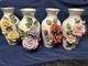Vintage Franklin Mint Vases By Rosanne Sanders 3D Flowers Leaves Lot Of 4