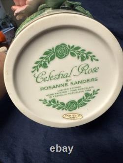 Vintage Franklin Mint Vases By Rosanne Sanders 3D Flowers Leaves Lot Of 4