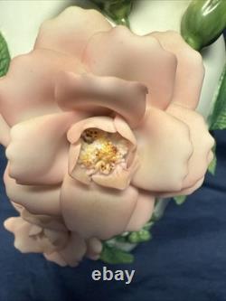 Vintage Franklin Mint Vases By Rosanne Sanders 3D Flowers Leaves Lot Of 4