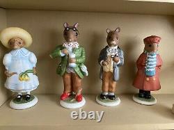 Vintage Franklin Mint Woodmouse Family 25 Figurines With Display Complete Set