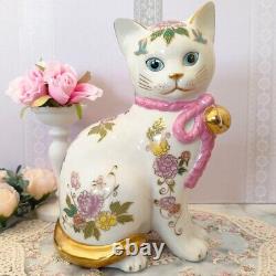 Vintage Franklin Mint porcelain 24K figurine'noble kitten Cat made in japan