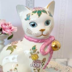 Vintage Franklin Mint porcelain 24K figurine'noble kitten Cat made in japan