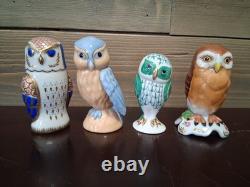 Vintage Imari Porcelain Owl Collection By Franklin Mint 1988