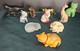 Vintage Lot 10 Franklin Mint Curio Cabinet Cat Figurines 1980s
