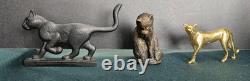 Vintage Lot 10 Franklin Mint Curio Cabinet Cat Figurines 1980s