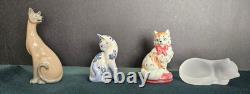 Vintage Lot 10 Franklin Mint Curio Cabinet Cat Figurines 1980s