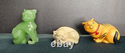 Vintage Lot 10 Franklin Mint Curio Cabinet Cat Figurines 1980s