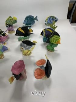 Vintage Lot Of 25 Set Franklin Mint The Jeweled Ocean Jewels Sea Fish 1988