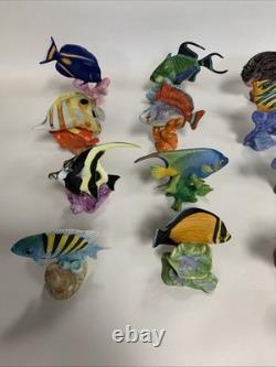 Vintage Lot Of 25 Set Franklin Mint The Jeweled Ocean Jewels Sea Fish 1988