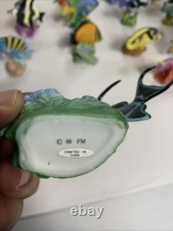 Vintage Lot Of 25 Set Franklin Mint The Jeweled Ocean Jewels Sea Fish 1988