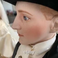 Vintage Porcelain Franklin Mint Bride & Groom Dolls