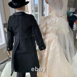 Vintage Porcelain Franklin Mint Bride & Groom Dolls