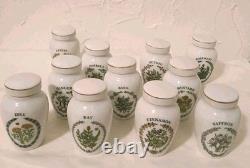 Vintage Set of 11 Gloria Concepts Franklin Mint Porcelain Spice Jars