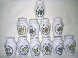 Vintage Set of 11 Gloria Concepts Franklin Mint Porcelain Spice Jars